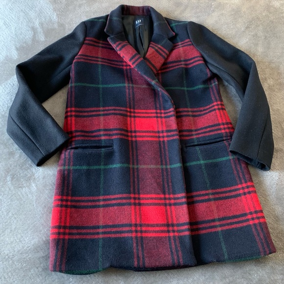 Gap red plaid lined driving coat - Picture 2 of 16